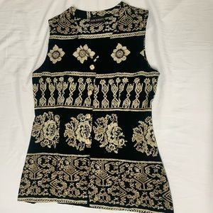 Women’s Vintage 90s Vest, Size M, black, tan, & light brown colored